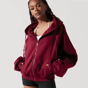 Popflex Zip Cloud Hoodie -- Crimson